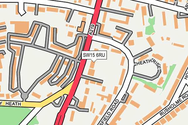 SW15 6RU map - OS OpenMap – Local (Ordnance Survey)