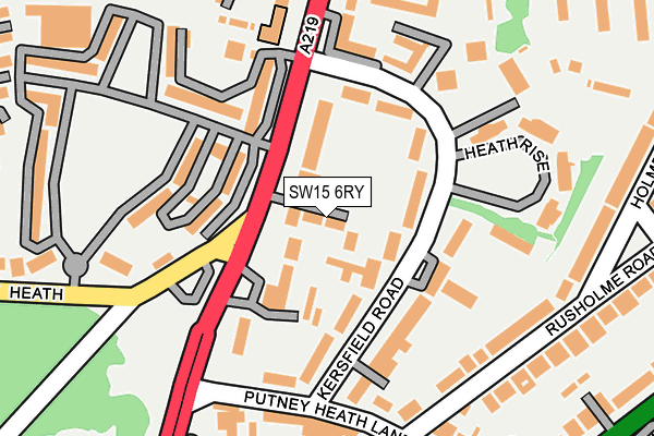 SW15 6RY map - OS OpenMap – Local (Ordnance Survey)