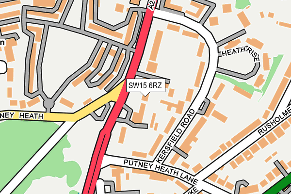 SW15 6RZ map - OS OpenMap – Local (Ordnance Survey)