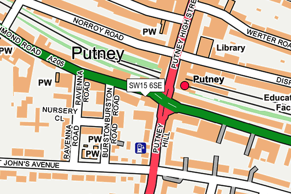 SW15 6SE map - OS OpenMap – Local (Ordnance Survey)