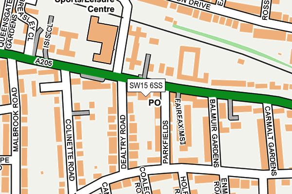 SW15 6SS map - OS OpenMap – Local (Ordnance Survey)