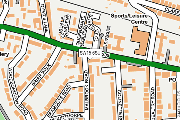 SW15 6SU map - OS OpenMap – Local (Ordnance Survey)