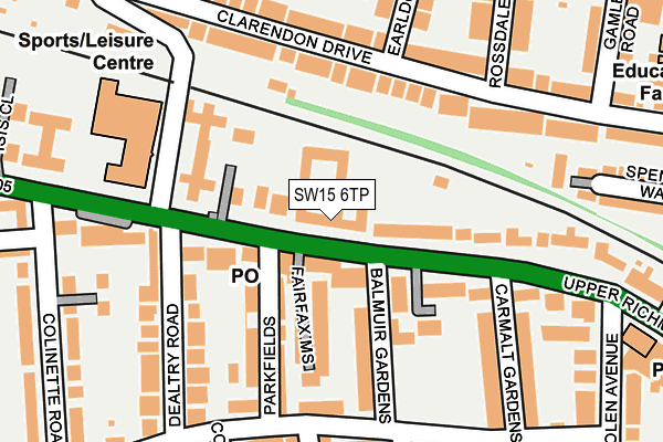 SW15 6TP map - OS OpenMap – Local (Ordnance Survey)