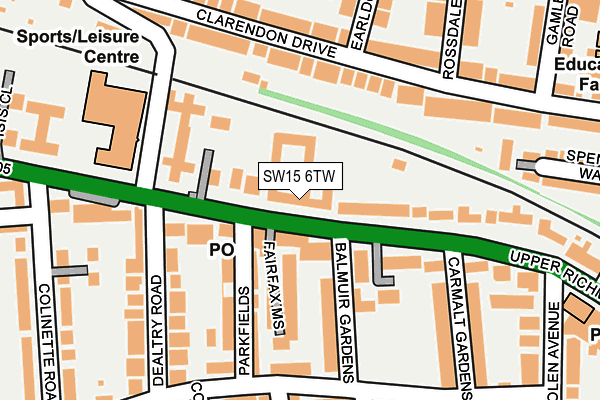 SW15 6TW map - OS OpenMap – Local (Ordnance Survey)
