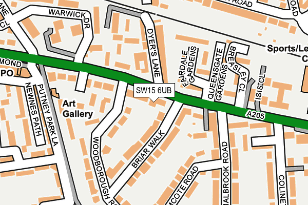 SW15 6UB map - OS OpenMap – Local (Ordnance Survey)