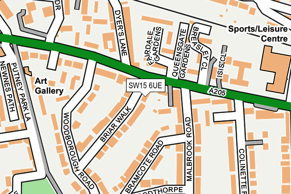 SW15 6UE map - OS OpenMap – Local (Ordnance Survey)