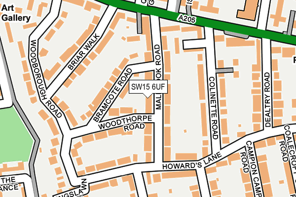 SW15 6UF map - OS OpenMap – Local (Ordnance Survey)