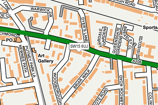 SW15 6UJ map - OS OpenMap – Local (Ordnance Survey)