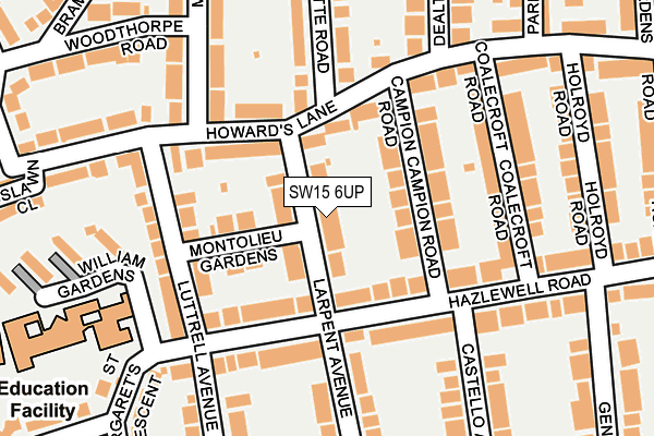 SW15 6UP map - OS OpenMap – Local (Ordnance Survey)