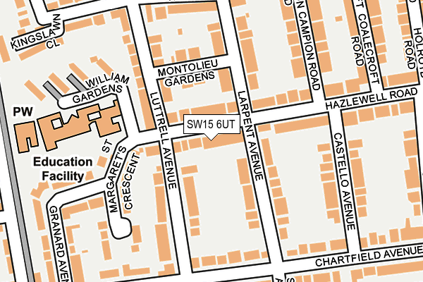 SW15 6UT map - OS OpenMap – Local (Ordnance Survey)