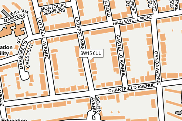 SW15 6UU map - OS OpenMap – Local (Ordnance Survey)