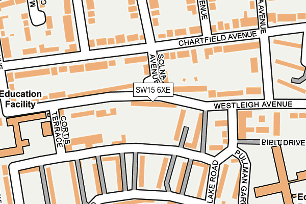 SW15 6XE map - OS OpenMap – Local (Ordnance Survey)