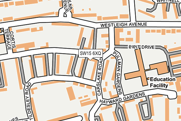SW15 6XQ map - OS OpenMap – Local (Ordnance Survey)