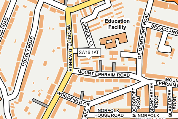 SW16 1AT map - OS OpenMap – Local (Ordnance Survey)