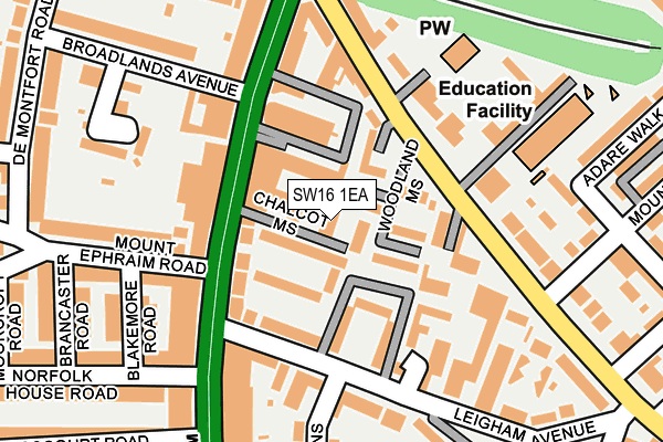 SW16 1EA map - OS OpenMap – Local (Ordnance Survey)