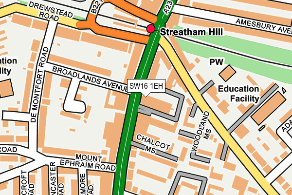 SW16 1EH map - OS OpenMap – Local (Ordnance Survey)