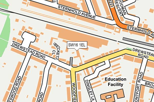 SW16 1EL map - OS OpenMap – Local (Ordnance Survey)
