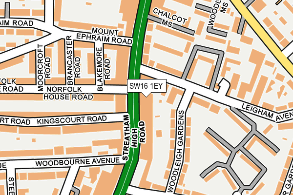 SW16 1EY map - OS OpenMap – Local (Ordnance Survey)