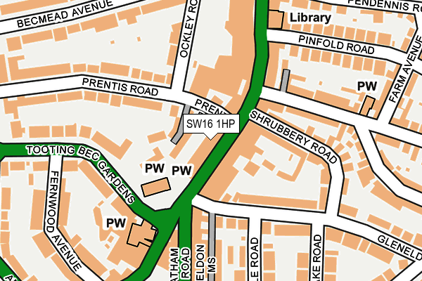 SW16 1HP map - OS OpenMap – Local (Ordnance Survey)