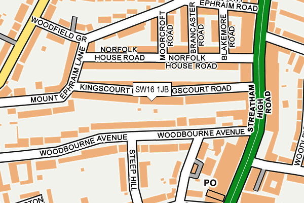 SW16 1JB map - OS OpenMap – Local (Ordnance Survey)