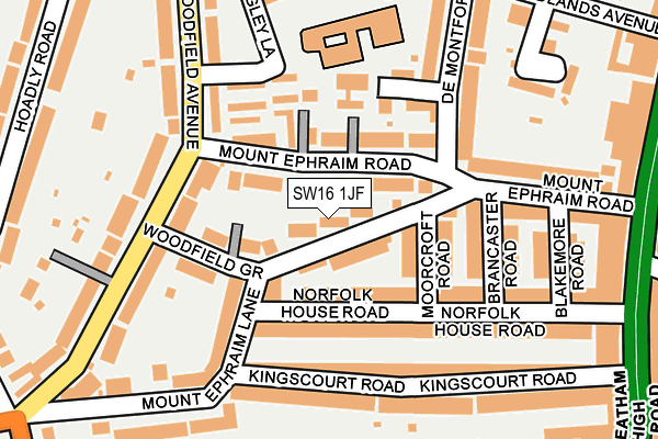 SW16 1JF map - OS OpenMap – Local (Ordnance Survey)