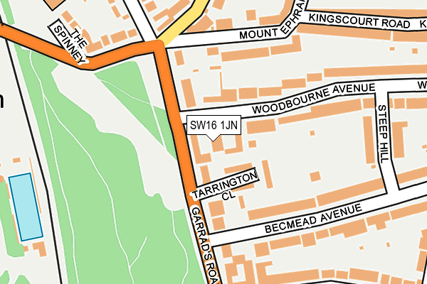 SW16 1JN map - OS OpenMap – Local (Ordnance Survey)