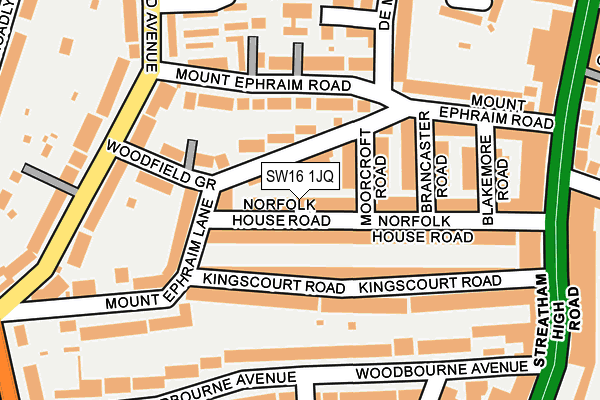 SW16 1JQ map - OS OpenMap – Local (Ordnance Survey)