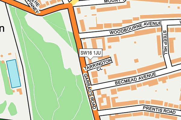 SW16 1JU map - OS OpenMap – Local (Ordnance Survey)