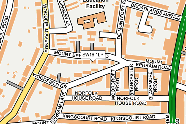 SW16 1LP map - OS OpenMap – Local (Ordnance Survey)