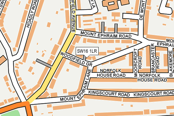 SW16 1LR map - OS OpenMap – Local (Ordnance Survey)