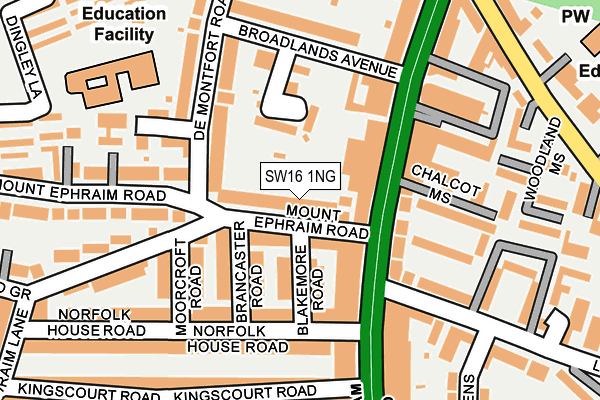 SW16 1NG map - OS OpenMap – Local (Ordnance Survey)