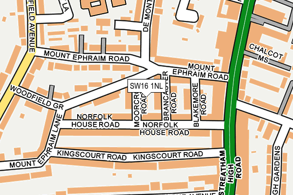 SW16 1NL map - OS OpenMap – Local (Ordnance Survey)