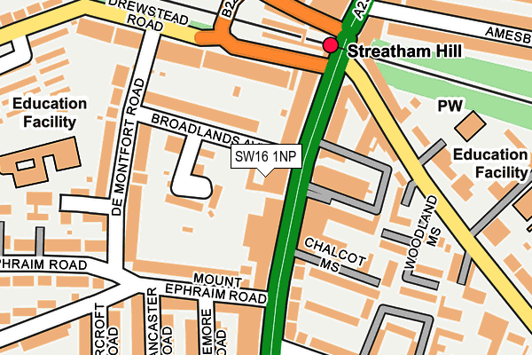 SW16 1NP map - OS OpenMap – Local (Ordnance Survey)