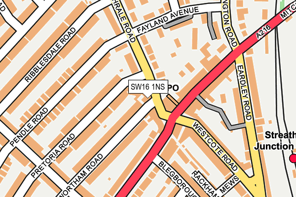 SW16 1NS map - OS OpenMap – Local (Ordnance Survey)