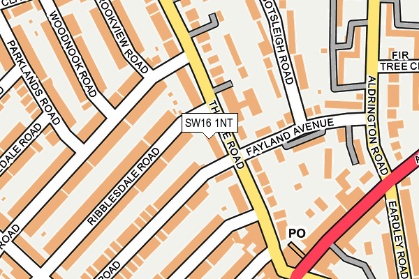 SW16 1NT map - OS OpenMap – Local (Ordnance Survey)