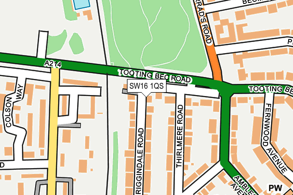 SW16 1QS map - OS OpenMap – Local (Ordnance Survey)