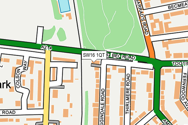 SW16 1QT map - OS OpenMap – Local (Ordnance Survey)