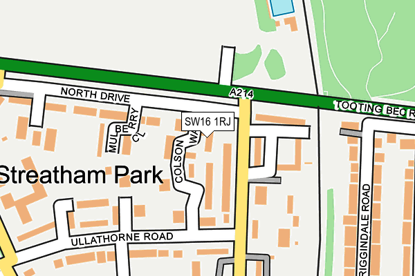 SW16 1RJ map - OS OpenMap – Local (Ordnance Survey)