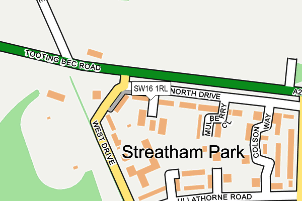 SW16 1RL map - OS OpenMap – Local (Ordnance Survey)