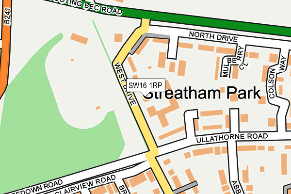 SW16 1RP map - OS OpenMap – Local (Ordnance Survey)