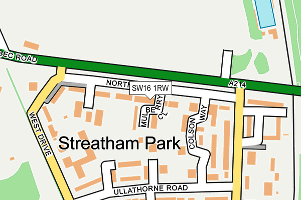 SW16 1RW map - OS OpenMap – Local (Ordnance Survey)