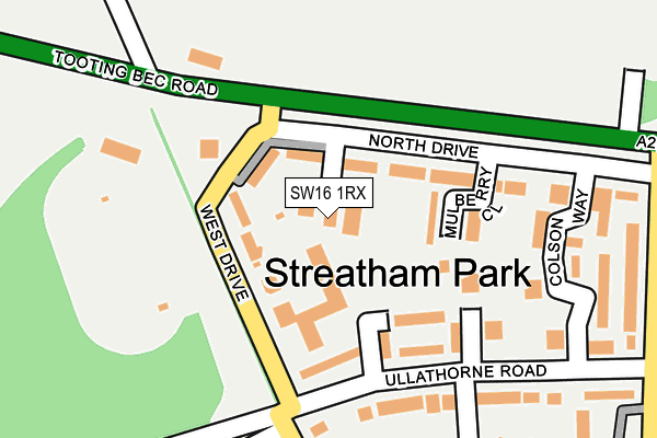 SW16 1RX map - OS OpenMap – Local (Ordnance Survey)