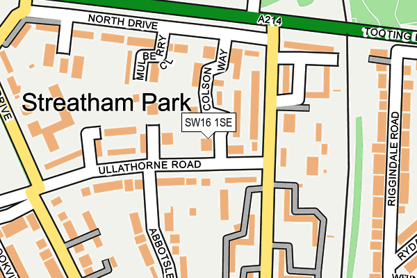 SW16 1SE map - OS OpenMap – Local (Ordnance Survey)