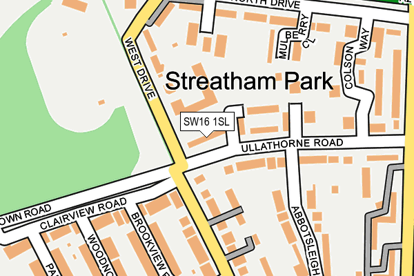 SW16 1SL map - OS OpenMap – Local (Ordnance Survey)