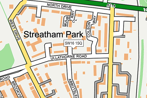 SW16 1SQ map - OS OpenMap – Local (Ordnance Survey)