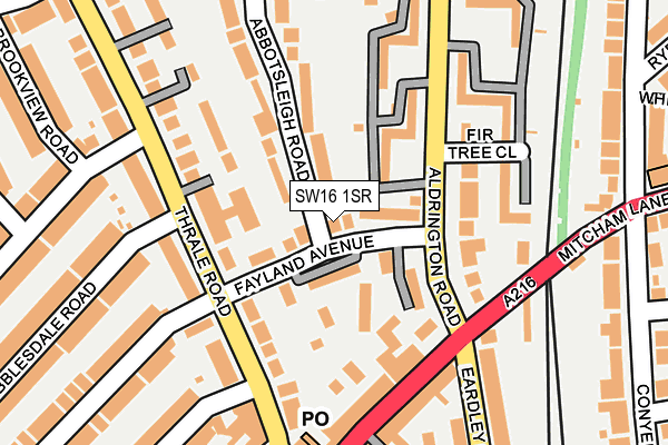 SW16 1SR map - OS OpenMap – Local (Ordnance Survey)