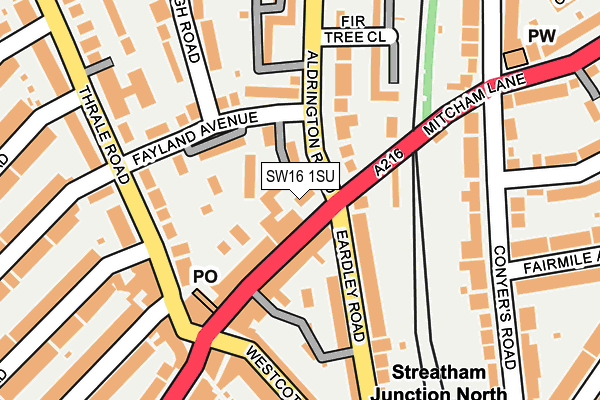 SW16 1SU map - OS OpenMap – Local (Ordnance Survey)