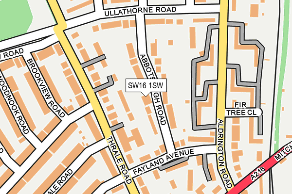 SW16 1SW map - OS OpenMap – Local (Ordnance Survey)