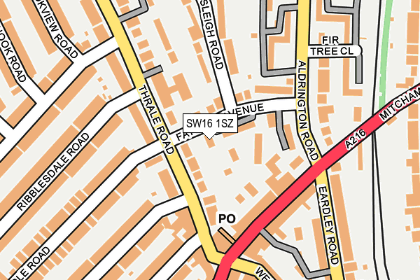 SW16 1SZ map - OS OpenMap – Local (Ordnance Survey)