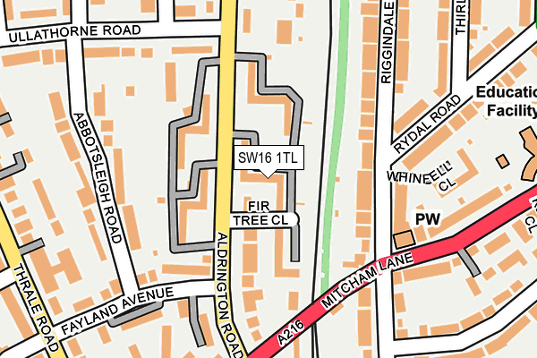 SW16 1TL map - OS OpenMap – Local (Ordnance Survey)